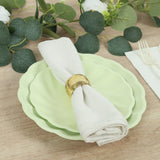 20 Pack Biodegradable Salad Plates in Sage Green – 7inch Swirl Scalloped Composable Bamboo