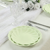 20 Pack Biodegradable Salad Plates in Sage Green – 7inch Swirl Scalloped Composable Bamboo