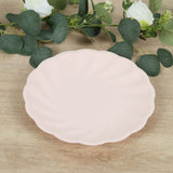 20 Pack Biodegradable Dinner Plates in Blush – Swirl Scalloped Pastel Color Composable