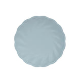 20 Pack Biodegradable Dinner Plates in Light Blue – Swirl Scalloped Pastel Color Composable#whtbkgd