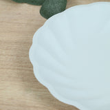 20 Pack Biodegradable Dinner Plates in Light Blue – Swirl Scalloped Pastel Color Composable