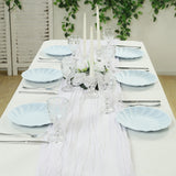 20 Pack Biodegradable Dinner Plates in Light Blue – Swirl Scalloped Pastel Color Composable