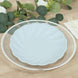 20 Pack Biodegradable Dinner Plates in Light Blue – Swirl Scalloped Pastel Color Composable