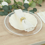 20 Pack Biodegradable Dinner Plates in Cream – Swirl Scalloped Pastel Color Composable