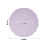 20 Pack Biodegradable Dinner Plates in Lavender Lilac –Swirl Scalloped Pastel Color