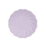 20 Pack Biodegradable Dinner Plates in Lavender Lilac –Swirl Scalloped Pastel Color#whtbkgd