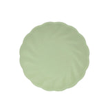 20 Pack Biodegradable Dinner Plates in Sage Green – Swirl Scalloped Pastel Color Composable#whtbkgd