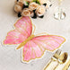 10 Pack Pink Gold Glitter Butterfly Disposable Table Mats, 14inch Cardboard Paper Placemats