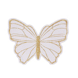 10 Pack White Gold Glitter Butterfly Disposable Table Mats#whtbkgd