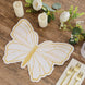 10 Pack White Gold Glitter Butterfly Disposable Table Mats