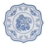 10 Pack White Blue Cardboard Paper Table Mats with French Toile Pattern, 13inch Round#whtbkgd