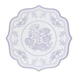 10 Pack White Lavender Cardboard Paper Table Mats with French Toile Pattern, 13inch Lilac#whtbkgd