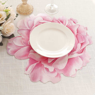 Add a Touch of Elegance to Your Table with Pink Peony Flower Disposable Table Mats