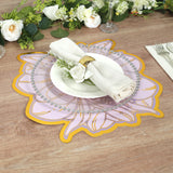 10 Pack Lavender Peony Cardboard Paper Table Mats with Gold Foil Edges