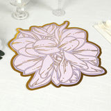 10 Pack Lavender Peony Cardboard Paper Table Mats with Gold Foil Edges