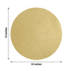 20 Pack | 13inch Gold Glitter Round Disposable Dining Placemats, Decorative Paper Table Mats