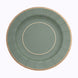 25 Pack Sage Green Sunray Heavy Duty Paper Charger Plates with Gold Rim, 13inch Round#whtbkgd