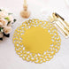 6 Pack Metallic Gold Laser Cut Disposable Dining Table Mats with Floral Rim