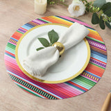 10 Pack Cinco De Mayo Party Theme Paper Placemats, 13inch Round Mexican Serape Fiesta Disposable