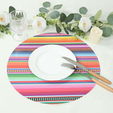 10 Pack Cinco De Mayo Party Theme Paper Placemats, 13inch Round Mexican Serape Fiesta Disposable