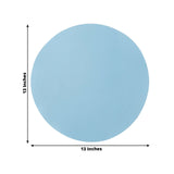 50 Pack 13" Round Disposable Paper Placemats – Dusty Blue Cardboard Dining Table Mats, 120 GSM