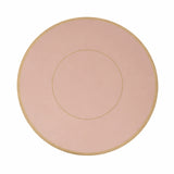Round pink tabletop with gold trim on a plain white background #whtbkgd