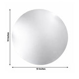 13-inch round silver cake board on a plain white background