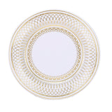 25 Pack | 13inch Gold / White Vintage Style Paper Charger Plates#whtbkgd