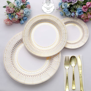 Create a Memorable Event with Gold/White Disposable Charger Plates