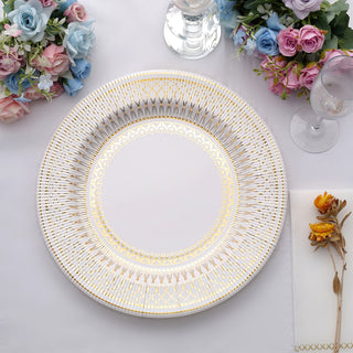 Add Elegance to Your Table with Gold/White Vintage Style Paper Charger Plates