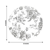 10-Pack Disposable Table Placemats in French Toile Print 13inch White/Black - Chic Floral