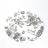 10-Pack Disposable Table Placemats in French Toile Print 13inch White/Black - Chic Floral_99
