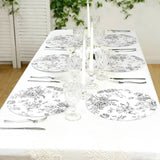 10-Pack Disposable Table Placemats in French Toile Print 13inch White/Black - Chic Floral