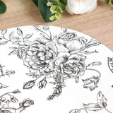10-Pack Disposable Table Placemats in French Toile Print 13inch White/Black - Chic Floral