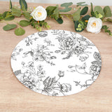 10-Pack Disposable Table Placemats in French Toile Print 13inch White/Black - Chic Floral