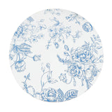 10-Pack Disposable Table Placemats in French Toile Print 13inch White/Blue - Chic Floral#whtbkgd