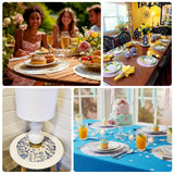 10-Pack Disposable Table Placemats in French Toile Print 13inch White/Blue - Chic Floral