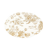 6 Pack White Gold Cardboard Paper Charger Plates in French Toile Floral Pattern, 13 Round