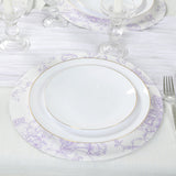 10 Pack 13inch Disposable Placemats in French Toile Floral Pattern, Matte Lavender and White