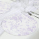 10 Pack 13inch Disposable Placemats in French Toile Floral Pattern, Matte Lavender and White