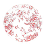 10-Pack Disposable Table Placemats in French Toile Print 13inch Matte White/Red#whtbkgd_99