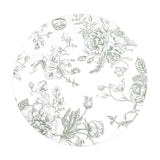 10-Pack Disposable Table Placemats in French Toile Print 13inch Matte White/Sage Green#whtbkgd