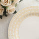 10 Pack White Disposable Serving Plates With Gold Basketweave Pattern Rim
