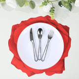 10 Pack Red Rose Flower Disposable Table Mats, 14inch Floral Cardboard Paper Placemats