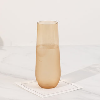 <h3 style="margin-left:0px;"><strong>Stylish Amber Gold Plastic Stemless Champagne Flutes</strong>