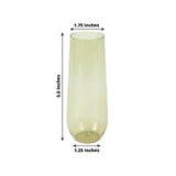 12 Pack Plastic Champagne Glasses in Transparent Dusty Sage Green