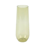12 Pack Plastic Champagne Glasses in Transparent Dusty Sage Green#whtbkgd