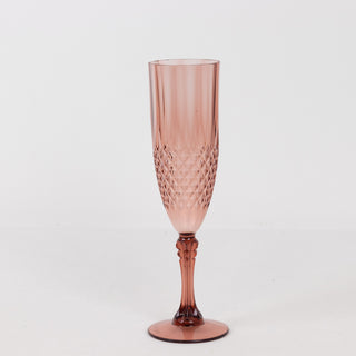 Elevate Every Toast with Dusty Rose Crystal Cut Champagne Glasses