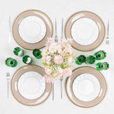 6 Pack 8oz Hunter Emerald Green Crystal Cut Reusable Plastic Wedding Flute Glasses