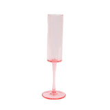 6 Pack Transparent Blush Sleek Reusable Plastic Champagne Flute Glasses, Cylindrical Wine#whtbkgd